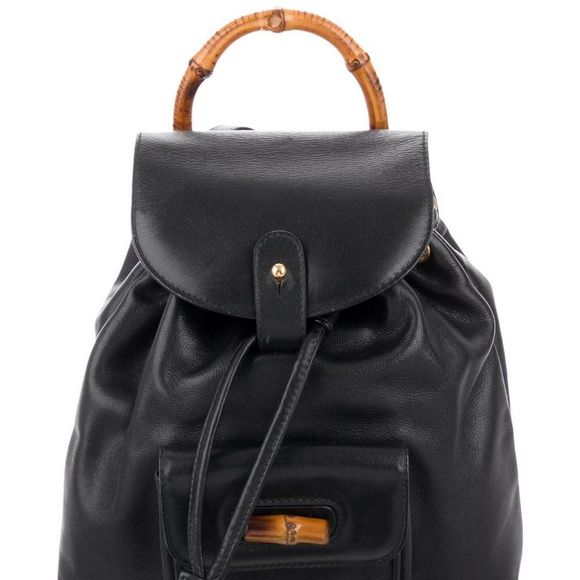 Gucci Vintage Black Bamboo BackPack w/ dust bag main image 4